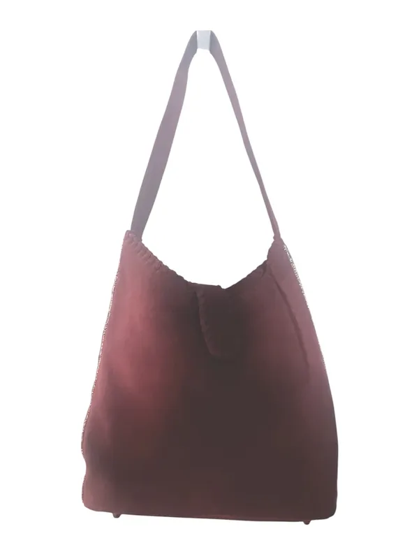 Sundance Leather Hobo Bag Suede Side Beaded Handbag Purse Southwest Boho Western - Image 11
