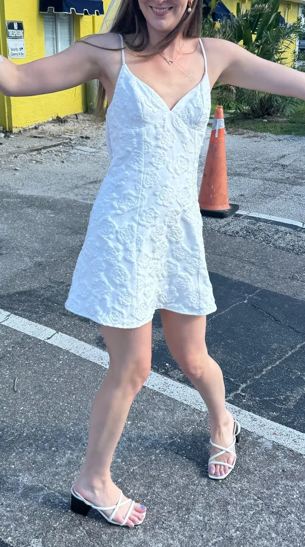 Lulus Floral Mini Dress White - Image 4