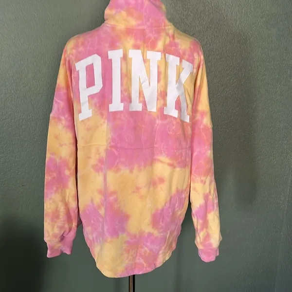 Victoria’s Secret Pink oversized Pink Tie dyed Sweatshirt, size Small, NWT - Image 4