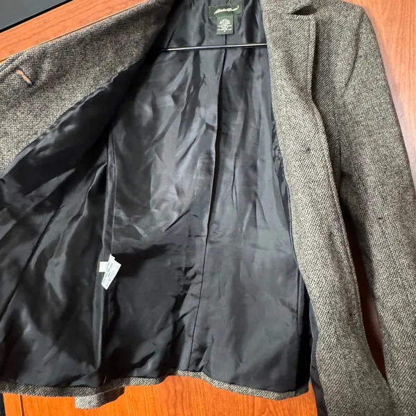 Eddie‎ Bauer Women's Tweed Wool Blend Blazer Brown Tan Sz 2 Academia Equestrian - Image 6