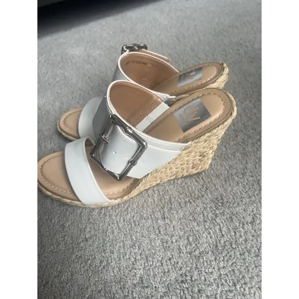 Dv Dolce Vita Lucine‎ 7.5 Raffia Wedge Platform Wide Buckle Straps Sandals - Image 3