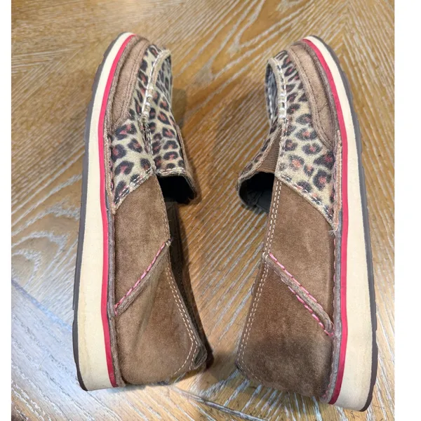 Ariat Cruiser Slip On Shoes Leopard Print Animal Suede Brown Pink Size‎ 7B - Image 9
