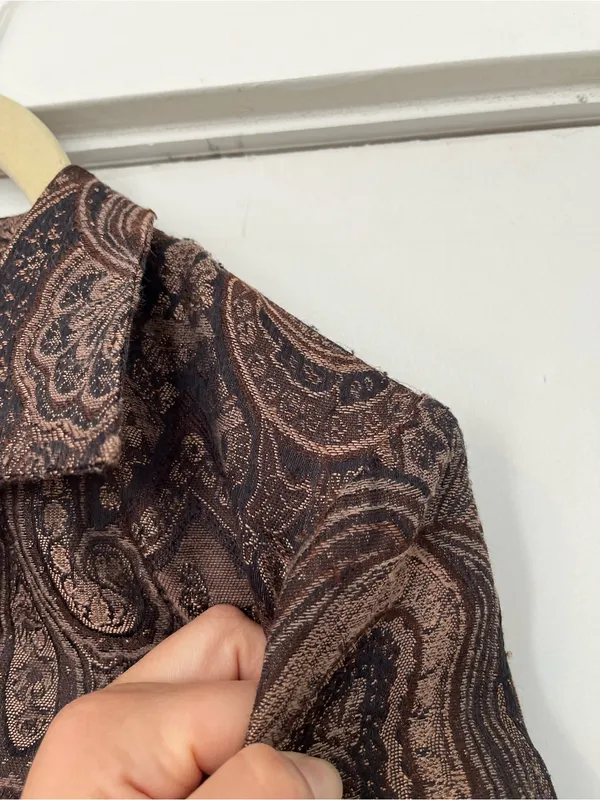 Vintage Brown Paisley Blazer Jacket USED Oversize women’s size small wool - Image 5