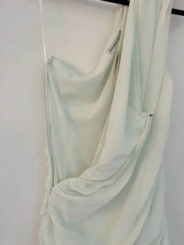 Abercrombie & Fitch One-Shoulder Chiffon Mini Dress Light Mint Green M Tall NWT - Image 13