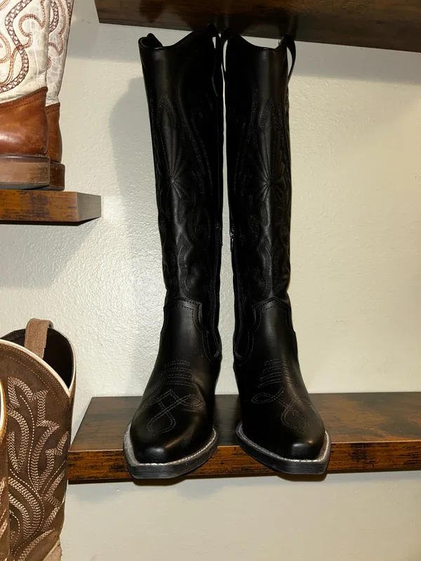 Knee highs black cowboy boots target brand - Image 2