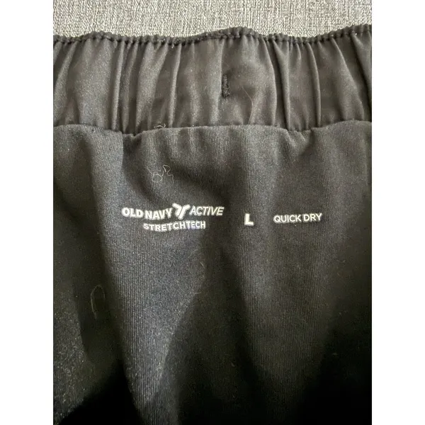 Old Navy Women's Black Stretch Tech Quick Dry Running Shorts Sz L - Image 5