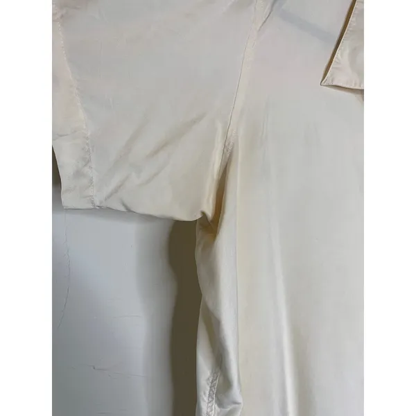 Cream Jacque & Koko Silk Short Sleeve Button Up Shirt Sz 18/20 - Image 11