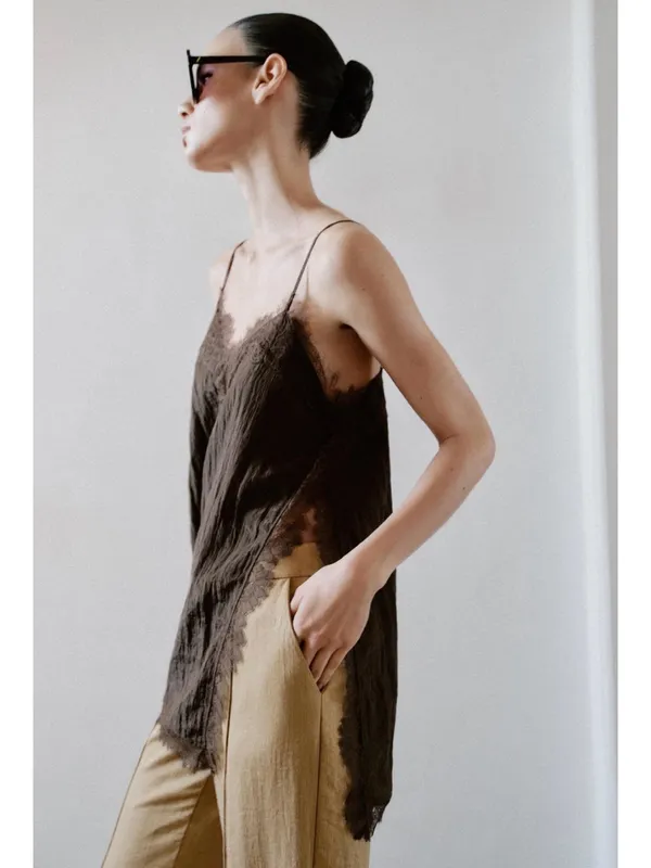 Zara LACE-TRIMMED CAMISOLE TOP - Image 3