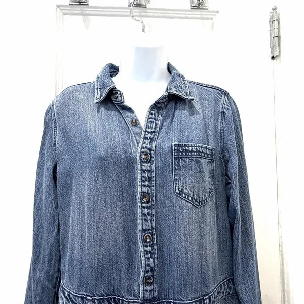 Universal Threads Denim Jumpsuit Womens Blue Medium Wash Button Front Size 8 - Image 3