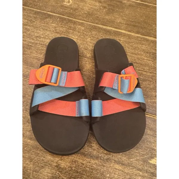 Chacos Chillos Slide Size US‎ 7 M EU 38 Women's Sports Sandals Rose Blue - Image 2