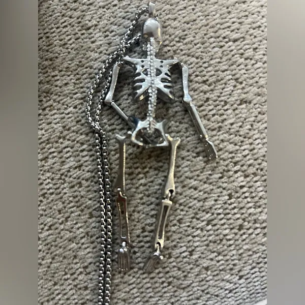Silver color Skeleton Pendant Necklace - Image 2