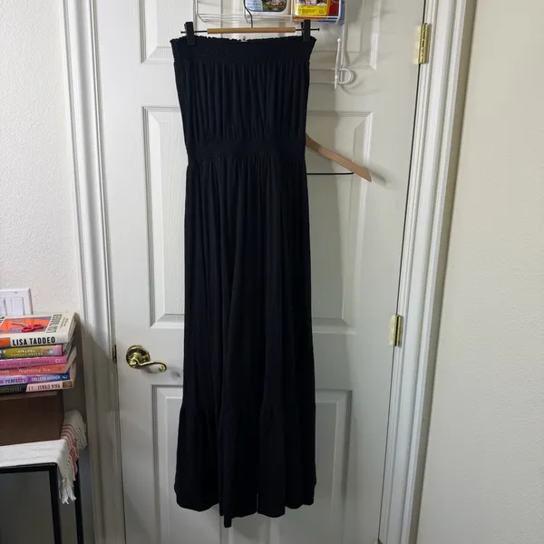 Daily Practice by Anthropologie Flounced Maxi Dress in Black Womens Size M - Image 7