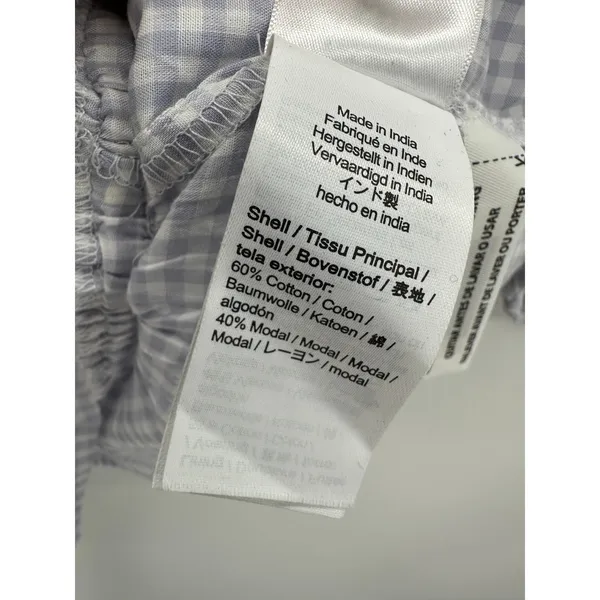 J.Crew Top Women‎ SMALL Purple White Striped Short Sleeve Smocked Cropped - Image 5