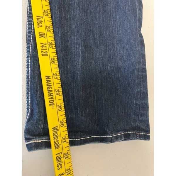 BKE Harper Bootcut Jeans Womens 33L Dark Wash Rhinestone Embellished Mid‎ Rise - Image 6