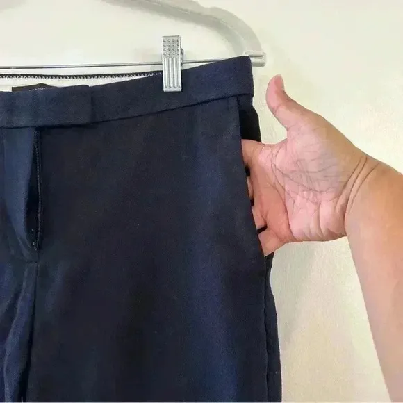 J Crew Womens Size 8 Dark Blue Casual Dress Pants Straight‎ Leg Stretch - Image 2