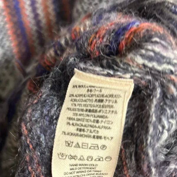 Free People Navy Aztec Cowl Neck Sweater Size Small‎ - Image 7