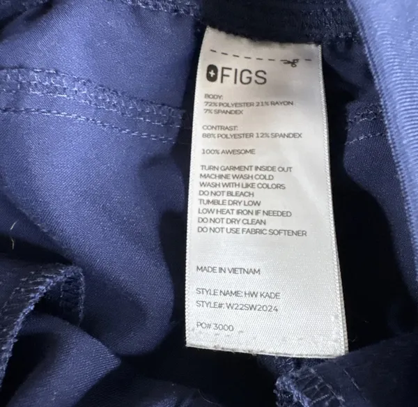 Navy FIGS Scrub Pants - Image 2