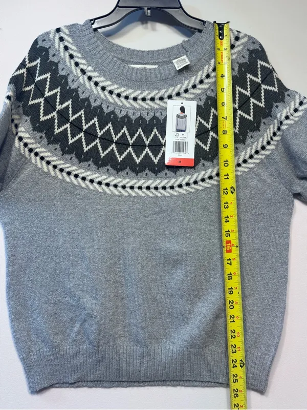 Weatherproof VintageTraditional fairisle raglan crewneck sweater Tweed yarn NWT - Image 3