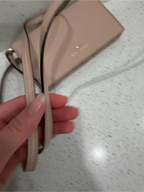 Kate Spade New York Women’s Crossbody Pink Beige Purse Gold Accents Leather EUC - Image 7