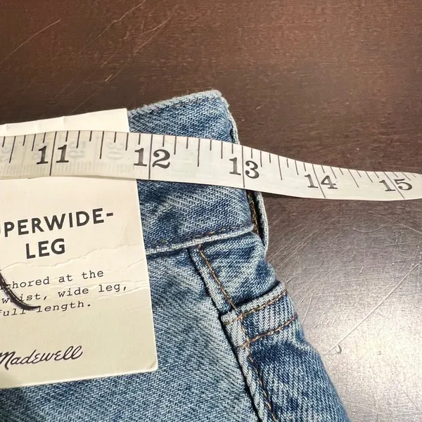 NWT Madewell Superwide Leg Jeans Fannin Wash Rigid Denim Cuffs High Rise - Image 8