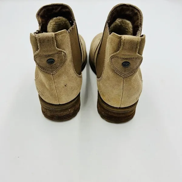 UGG Women’s Brown Suede Chelsea Boots 1009210 Size 7 Fur Lined - Image 6