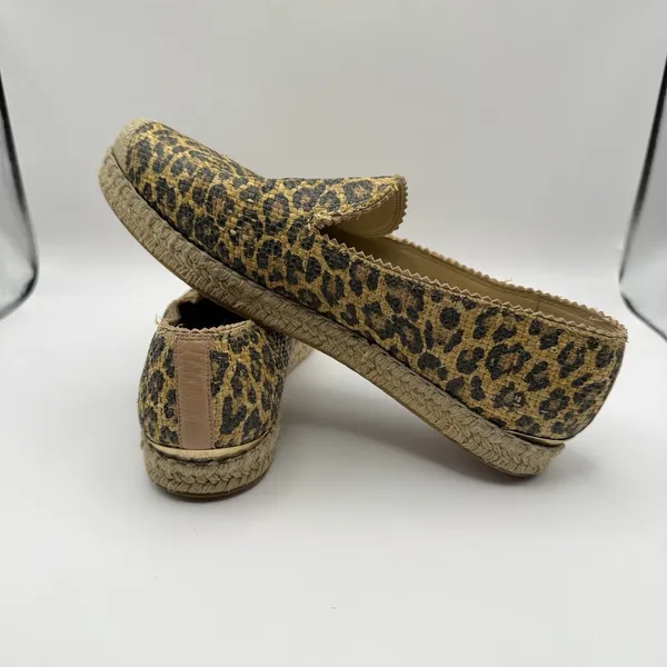 Stuart Weitzman Leopard Espadrille Flats‎ Shoes Women's Size 7.5M - Image 7