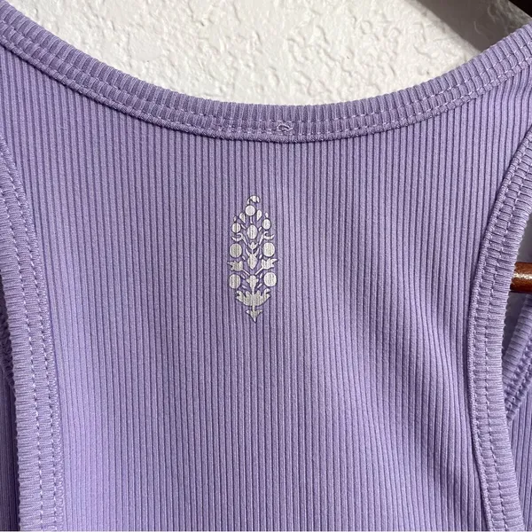NWT Free People Womens Tank Top Summer Lilac Strappy Ribbed Crop Size Medium - Image 7