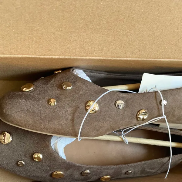 A New Day Sammie Studded Ballet Flats Dark Taupe Memory Foam 7.5 NEW - Image 7
