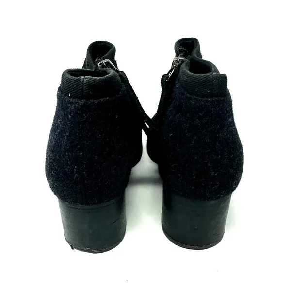 Toms Size 6.5 Boots Black 2"‎ Heel Side Zip Pointed Toe Leather Suede Workwear - Image 4