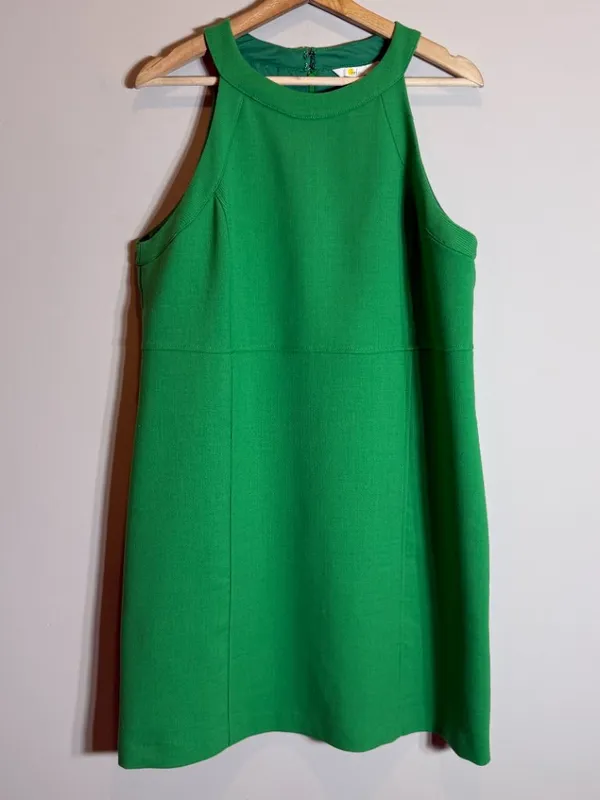 Boden Sleeveless Mini Shift Dress Women's 8R Kelly Green Preppy Cocktail Career - Image 7