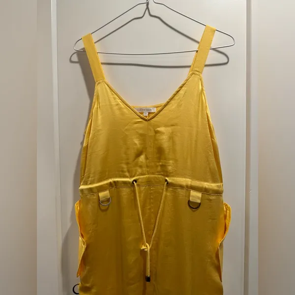 Love The Label Anthropologie Sleeveless Utility‎ Dress Yellow Size XS - Image 5