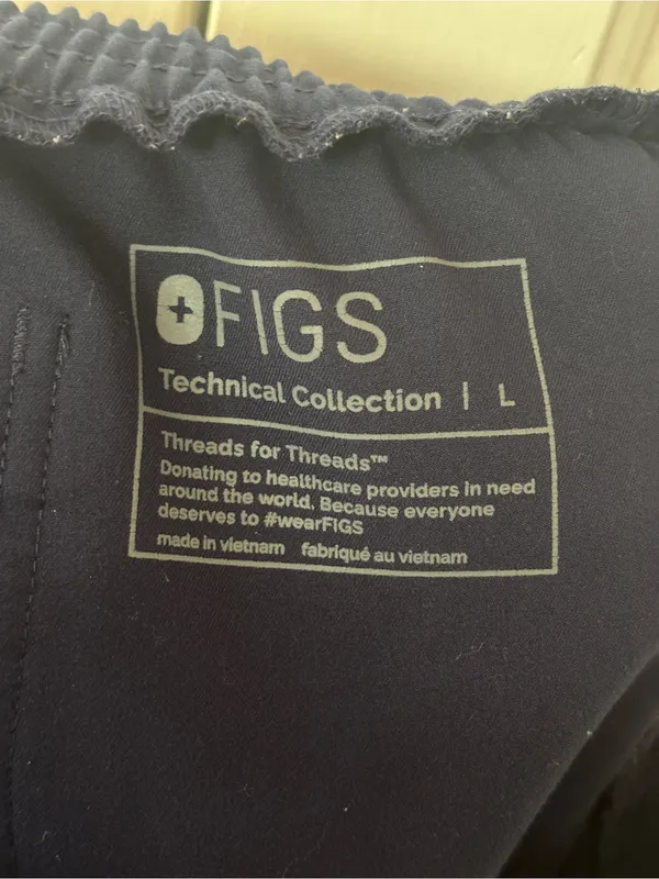 Figs‎ Yola Scrub Pants Elastic Waist Navy Blue High Waist Straight Size Large - Image 7