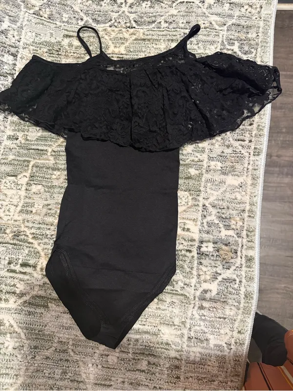 Black Lace Off Shoulder Bodysuit Size S NWT - Image 5