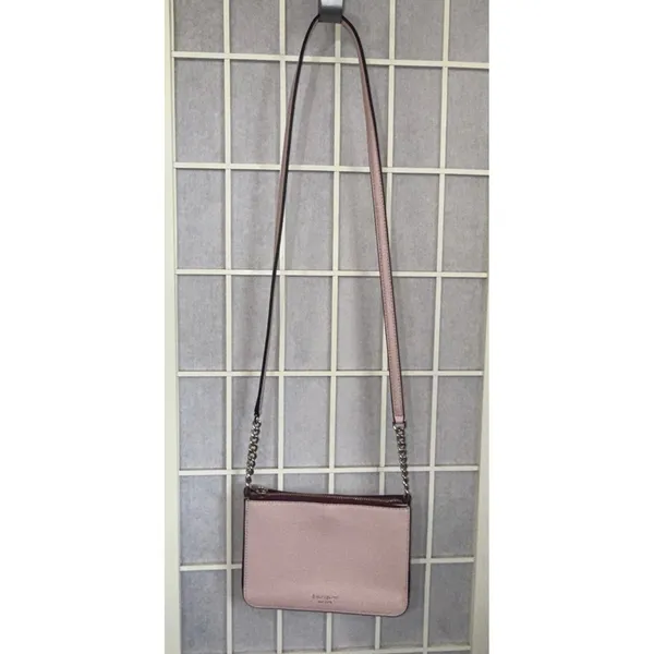 Kate Spade Preppy Pink Minimalist Classic Quiet Luxury Leather Crossbody Purse - Image 2