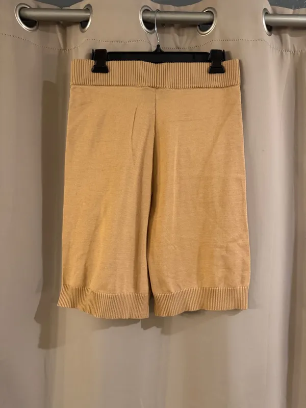 Delta Knit High-Waist Biker Shorts in Camel - Image 2