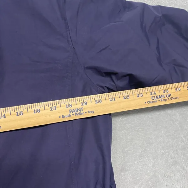 Lands End‎ Coat Womens Medium Blue Full Zip Outdoor Wind Check Nylon - Image 4