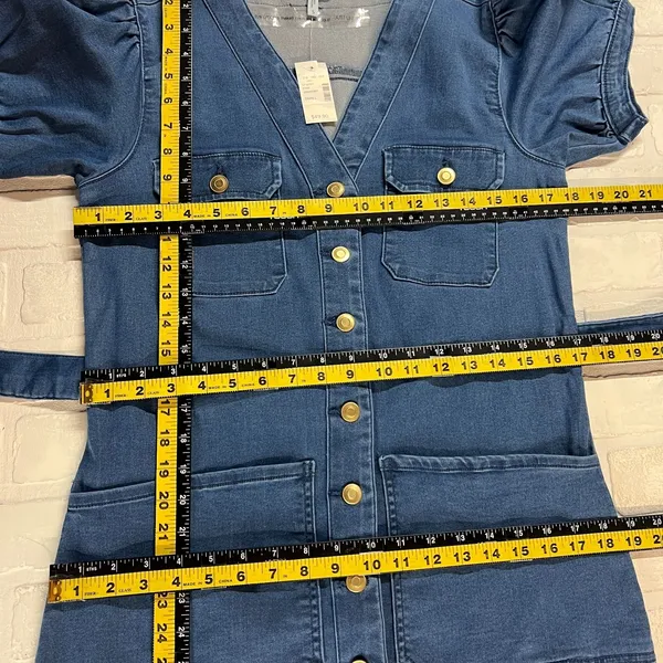 Maurices Denim Shirt Dress Small Button Up Stretch Coastal Cowgirl Boho Belted S - Image 3