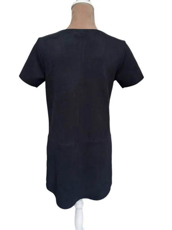 Mackenzie & Me Navy Faux Suede Short Sleeve Dress Womens Size Medium Made in USA - Image 6