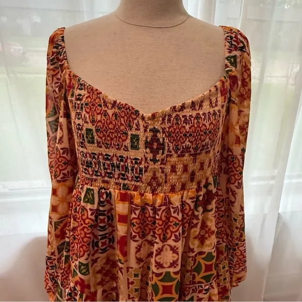 Dress Forum Smocked Mini Dress Size‎ Large NWT - Image 4