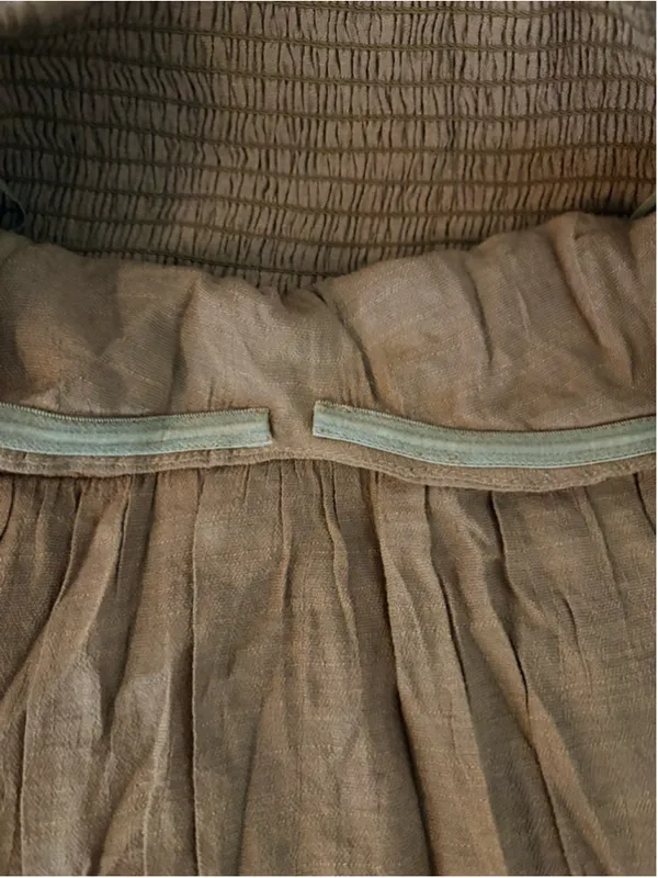Wishlist Apparel Falling In Love Tie-Front Tiered Camel Maxi Dress Size S - Image 11