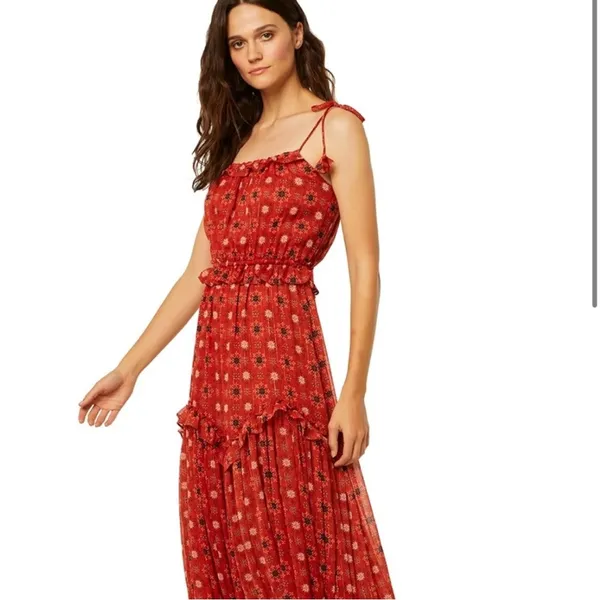 Misa Nati‎ Red Sleeveless MIDI Dress XS - Image 2