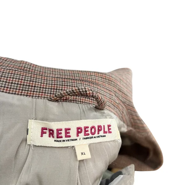 Free People Reggie Oversized Blazer Plaid Houndstooth Ginger‎ Combo Size XL - Image 12