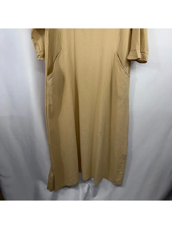 Women’s Beige Button Front Maxi Dress Size 2XL - Image 3