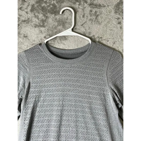 Lululemon Swiftly Breathe Long Sleeve Squad Slate Gray Seamless Running Size 6 - Image 2