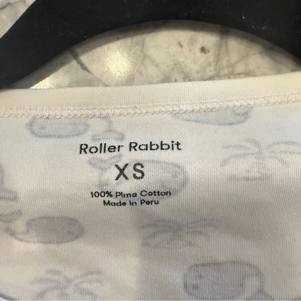 Roller Rabbit Moby Whale Pajamas Set Womens Blue White Pima Cotton PJs - Image 7