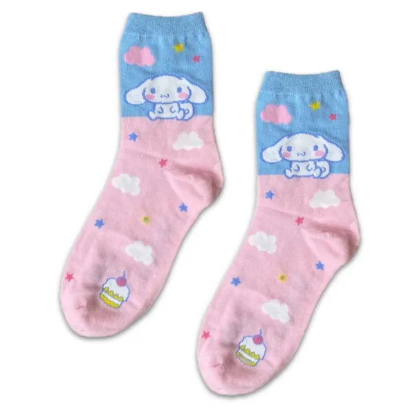 NWT Cinnamoroll Pink & Blue Crew Socks - Image 5
