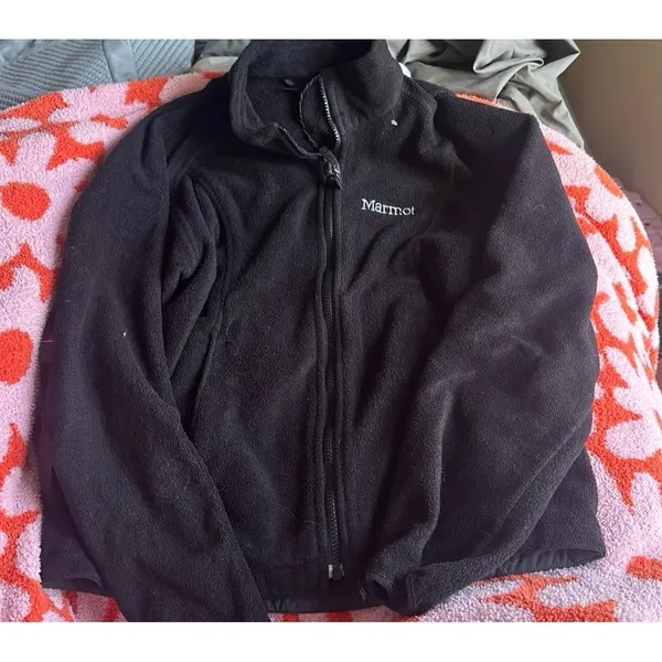 Marmot black fleece zip up jacket - Image 2