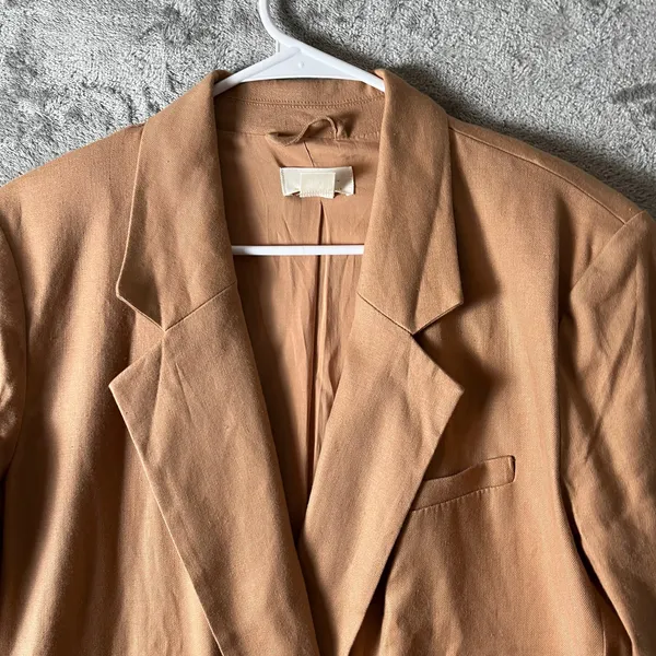 Maeve‎ Anthropologie Oversized Double Breasted Blazer Jacket Size 8 Linen Blend - Image 2