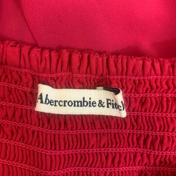 Abercrombie Fitch Women's XS Pink Babydoll Top‎ Milkmaid Long Sleeve Peasant - Image 6