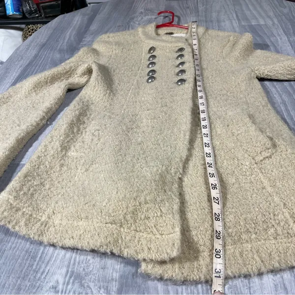 Free People Cornflower Tan Military Sweater Coat; Medium - Image 7